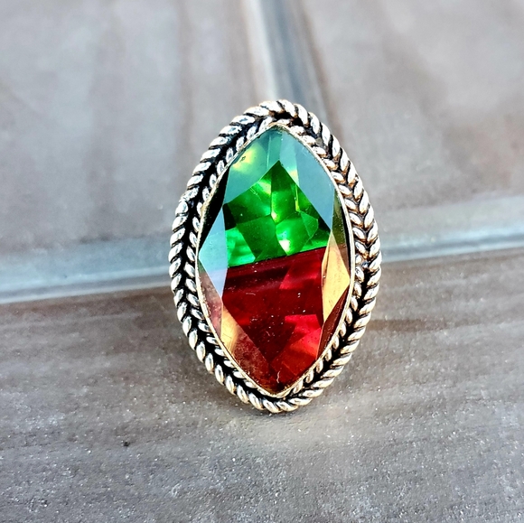 New Bi-Color Tourmaline 925 Silver Ring. - Picture 12 of 14